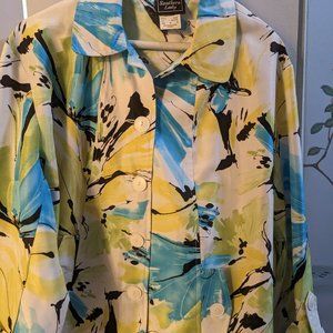 Southern Lady shantung weave abstract blazer